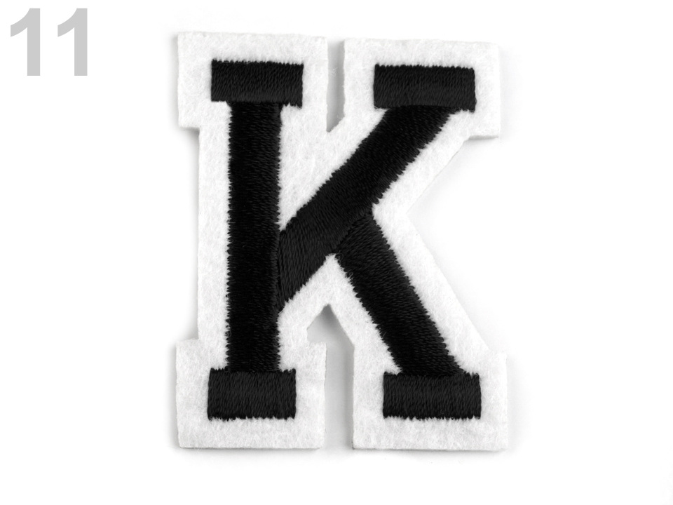 Nažehlovačka písmena, barva 11 "K" černá