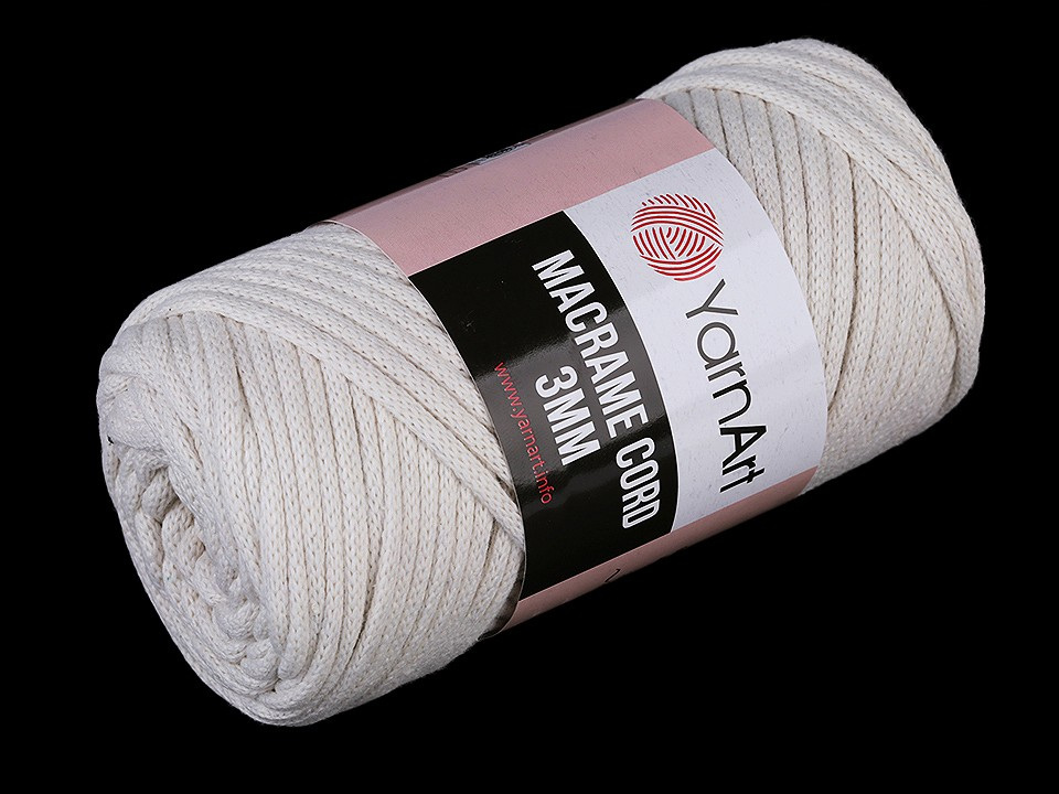 Pletací příze Macrame Cord 250 g, barva 1 (752) režná světlá