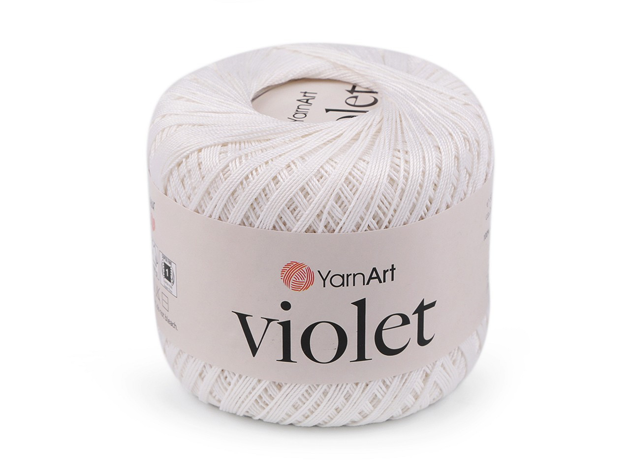 Bavlněná příze háčkovací Violet 50 g, barva 16 (1000) Off White