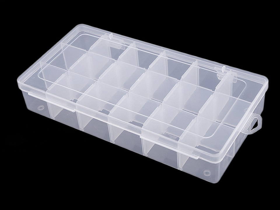 Plastový box / zásobník 12,5x23x4 cm, barva transparent