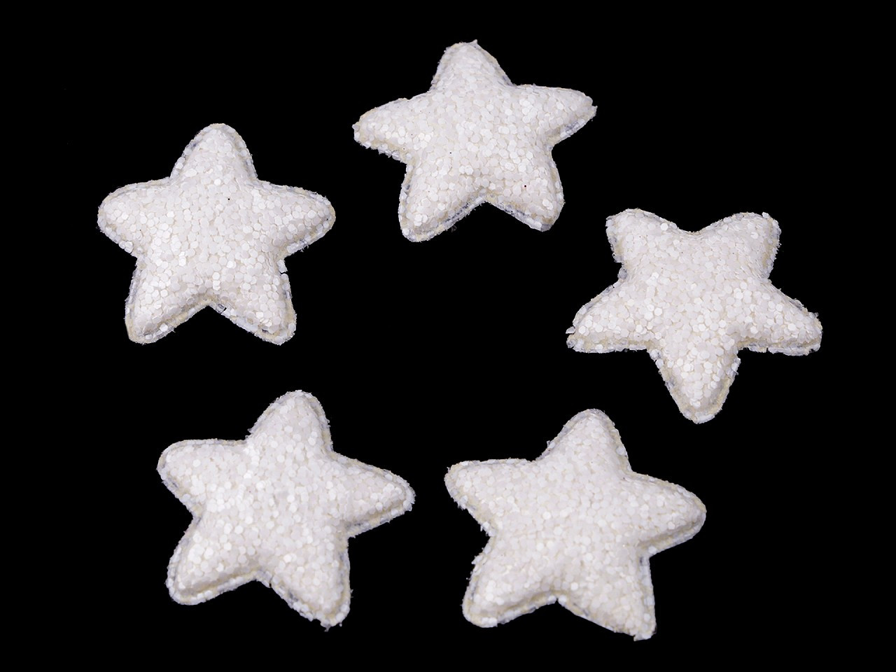 Hvězda s glitry Ø35 mm, barva 11 (34) bílá