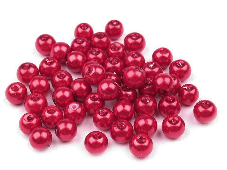 Skleněné voskové perly Ø6 mm, barva 71A červená
