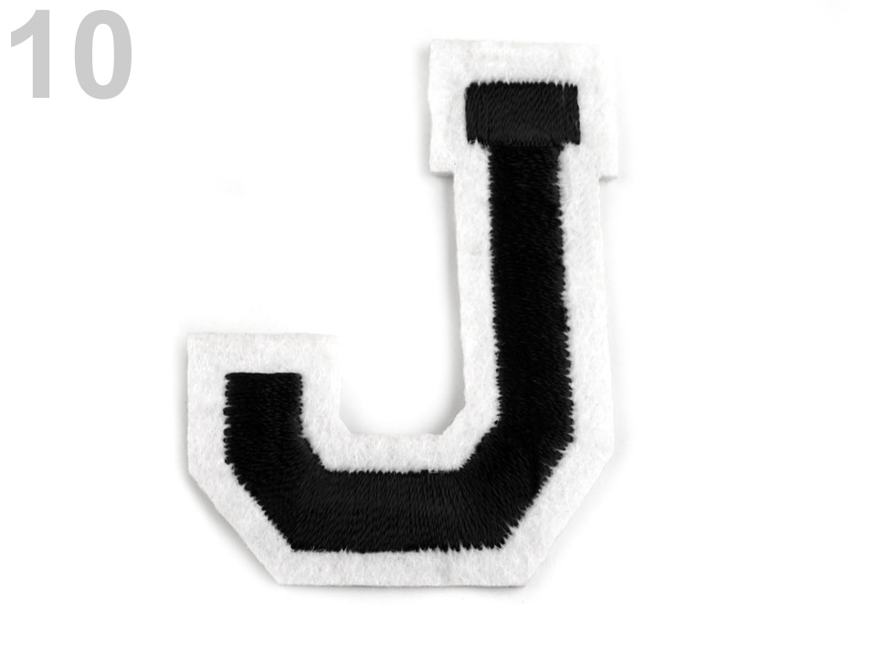 Nažehlovačka písmena, barva 10 "J" černá