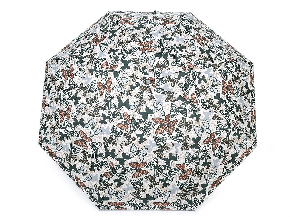 Dámský mini skládací deštník motýl, barva 3 zelená tm.