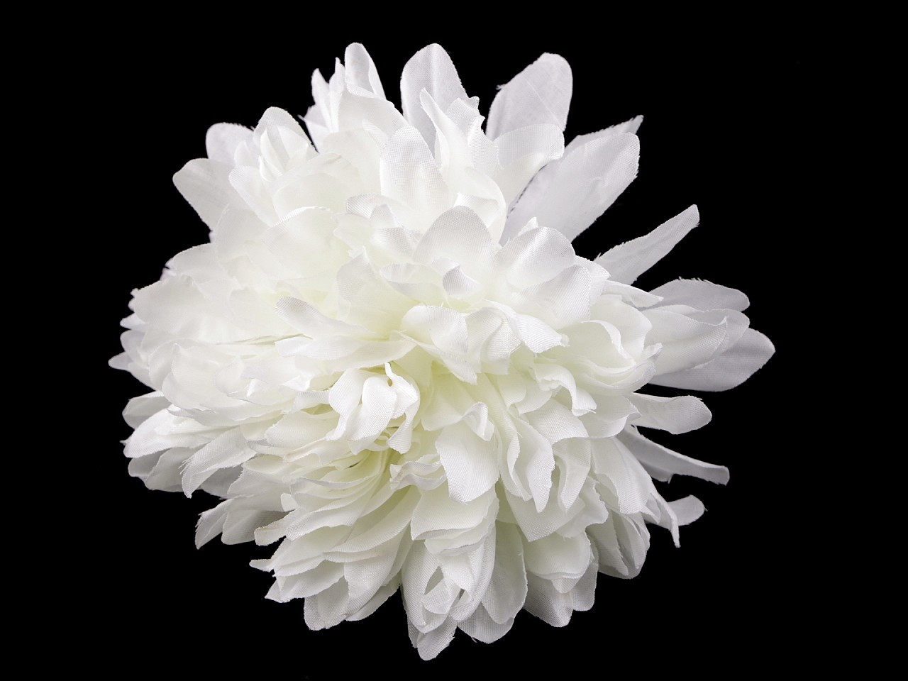 Textilní květ chryzantéma Ø15 cm k výrobě smutečních věnců, kytic, barva 1 krémová nejsvět.