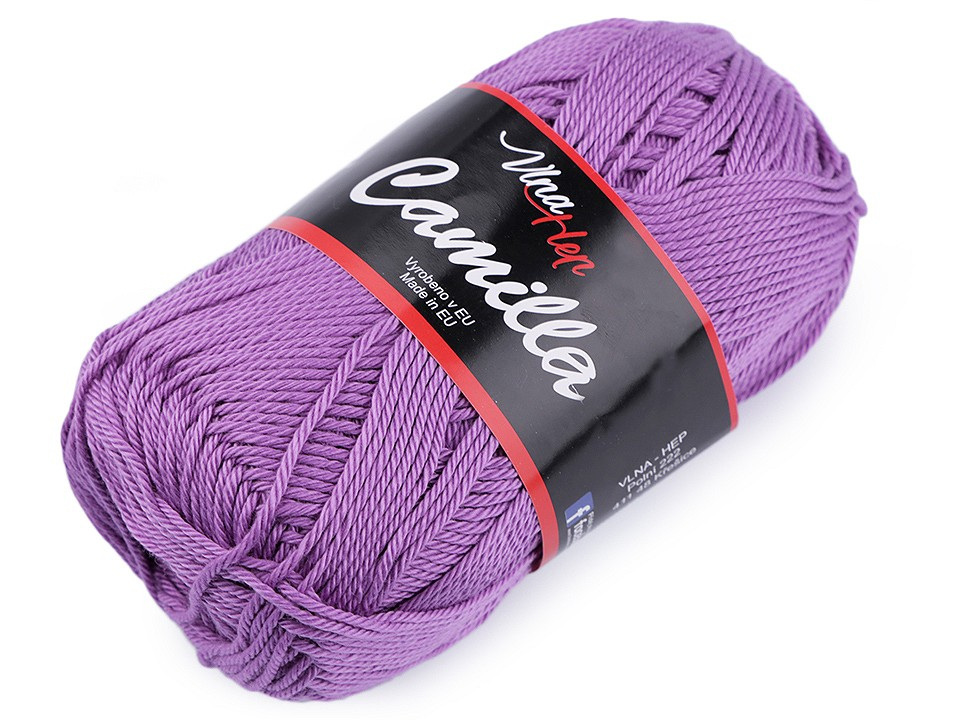 Bavlněná pletací příze Camilla 50 g, barva 8 (8055) fialová tmavá