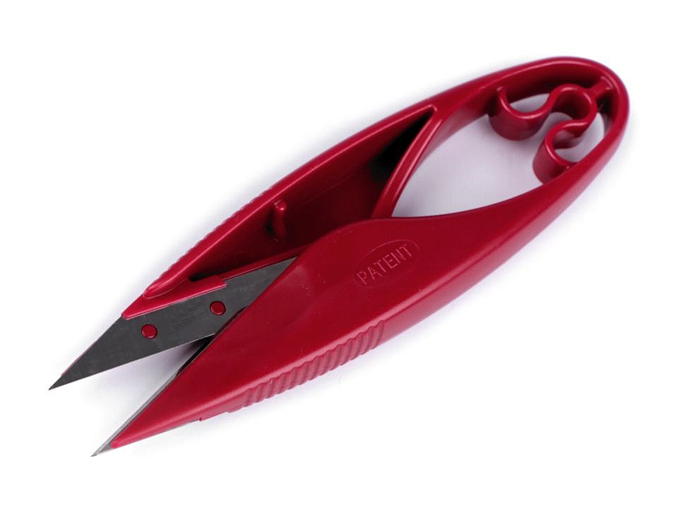 Nůžky PIN cvakačky velmi ostré s náhradním ostřím délka 11 cm, barva červená tmavá