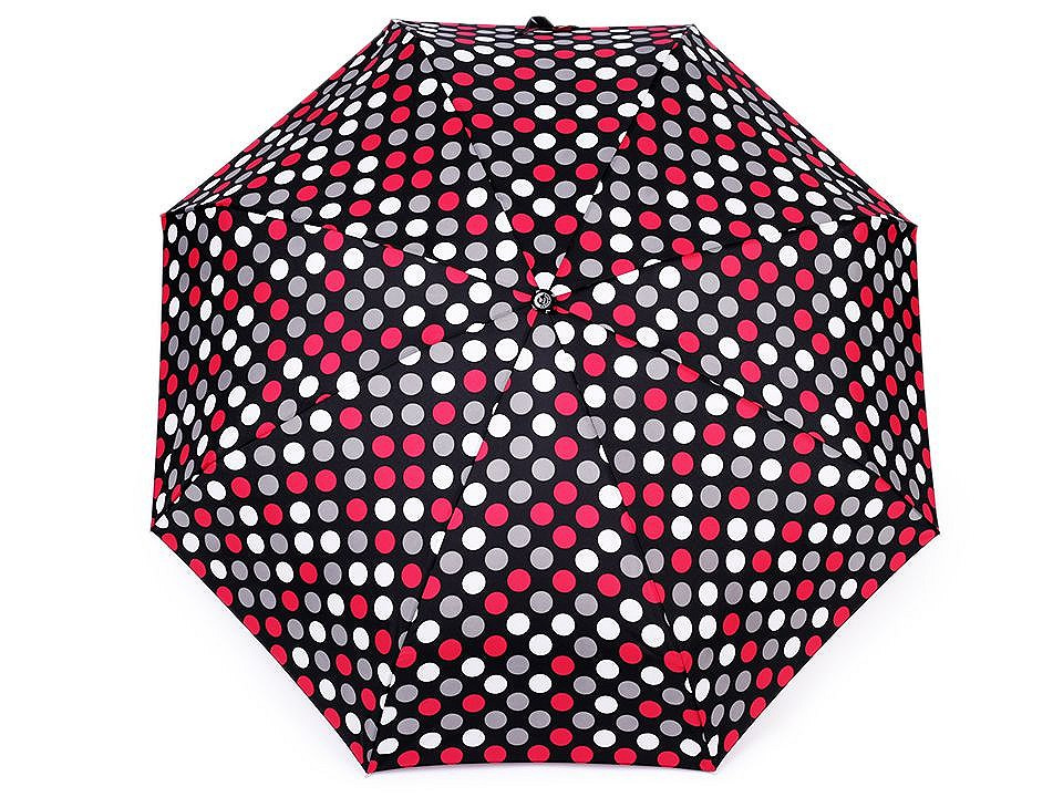 Dámský mini skládací deštník puntík, barva 4 černá