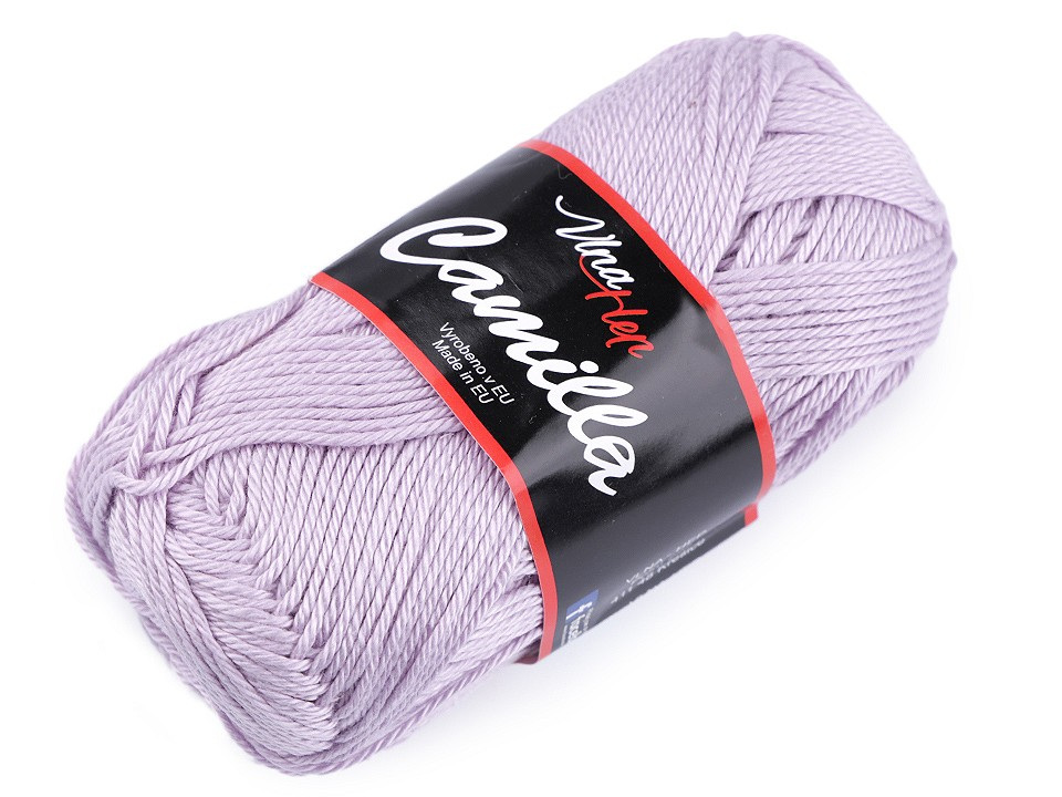 Bavlněná pletací příze Camilla 50 g, barva 7 (8076) fialová nejsvětlejší
