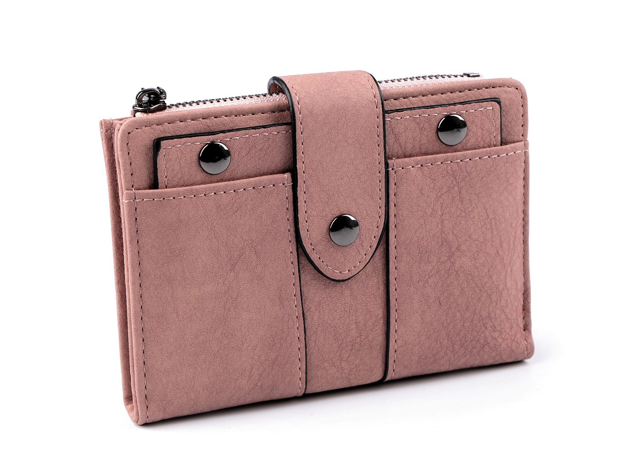 Dámská peněženka s přezkou 9,5x13,5 cm, barva 1 pudrová tmavá