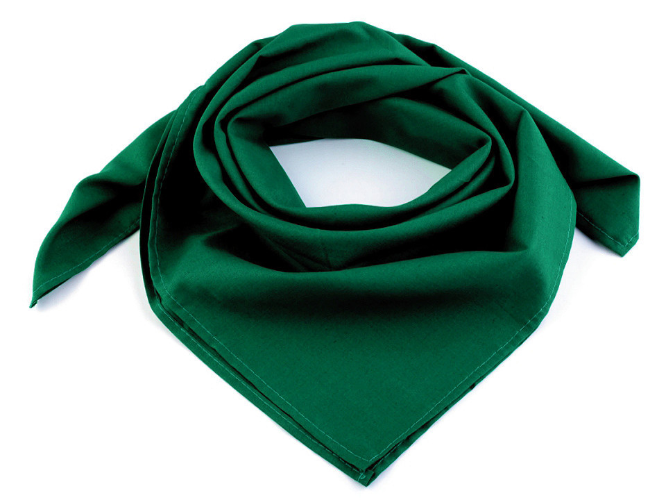 Bavlněný šátek jednobarevný 65x65 cm, barva 6 (217) zelená piniová