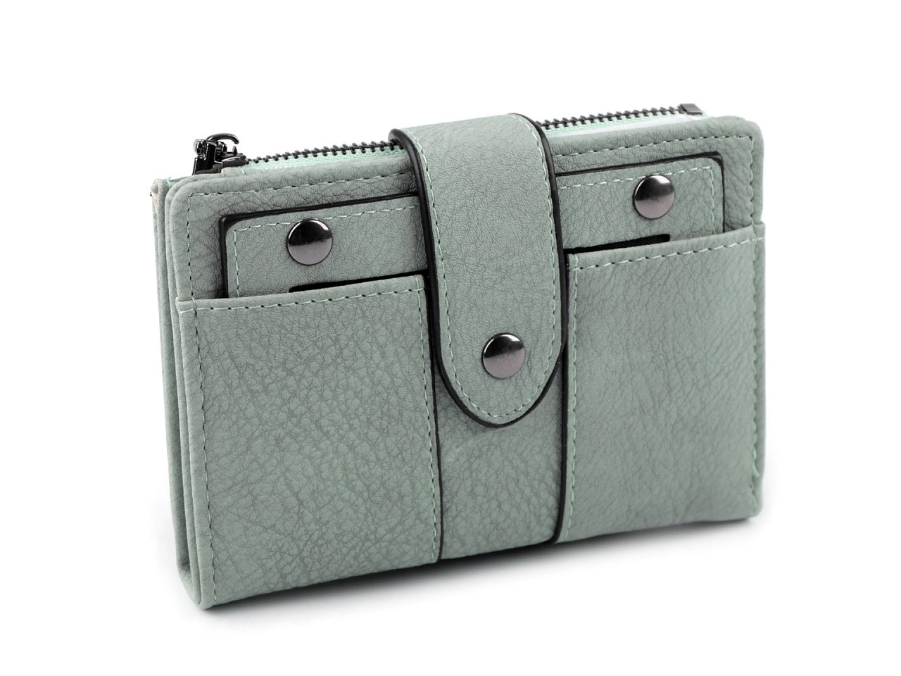 Dámská peněženka s přezkou 9,5x13,5 cm, barva 6 mint tmavá