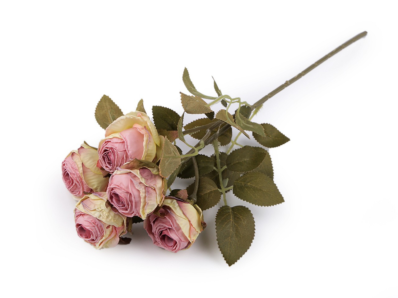 Umělá kytice růže vintage, barva 2 pudrová béžová světlá