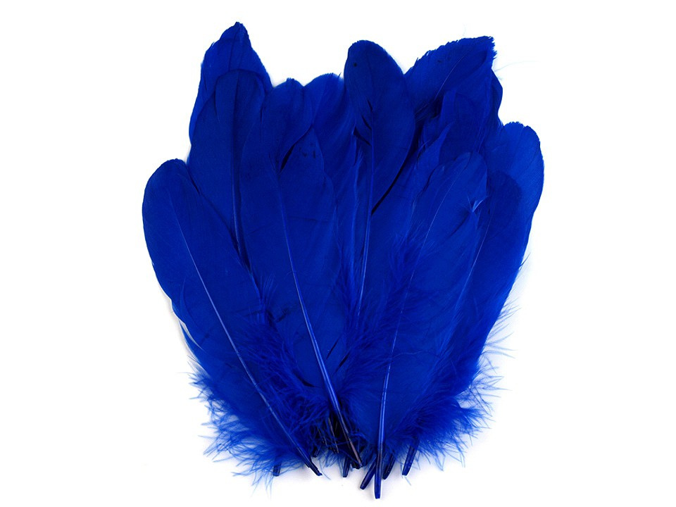 Husí peří délka 12-21 cm, barva 12 modrá kobaltová