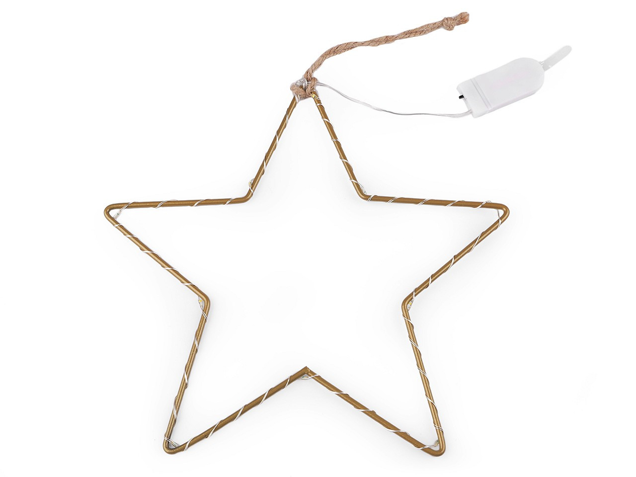 Dekorační vánoční svítící LED hvězda k zavěšení, barva zlatá mat