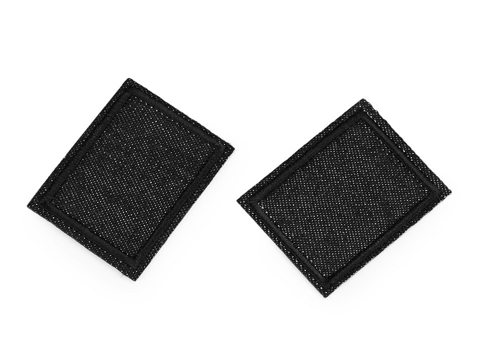 Nažehlovací záplaty pro opravy dírek i zdobení 30x40 mm, barva 14 černá jeans