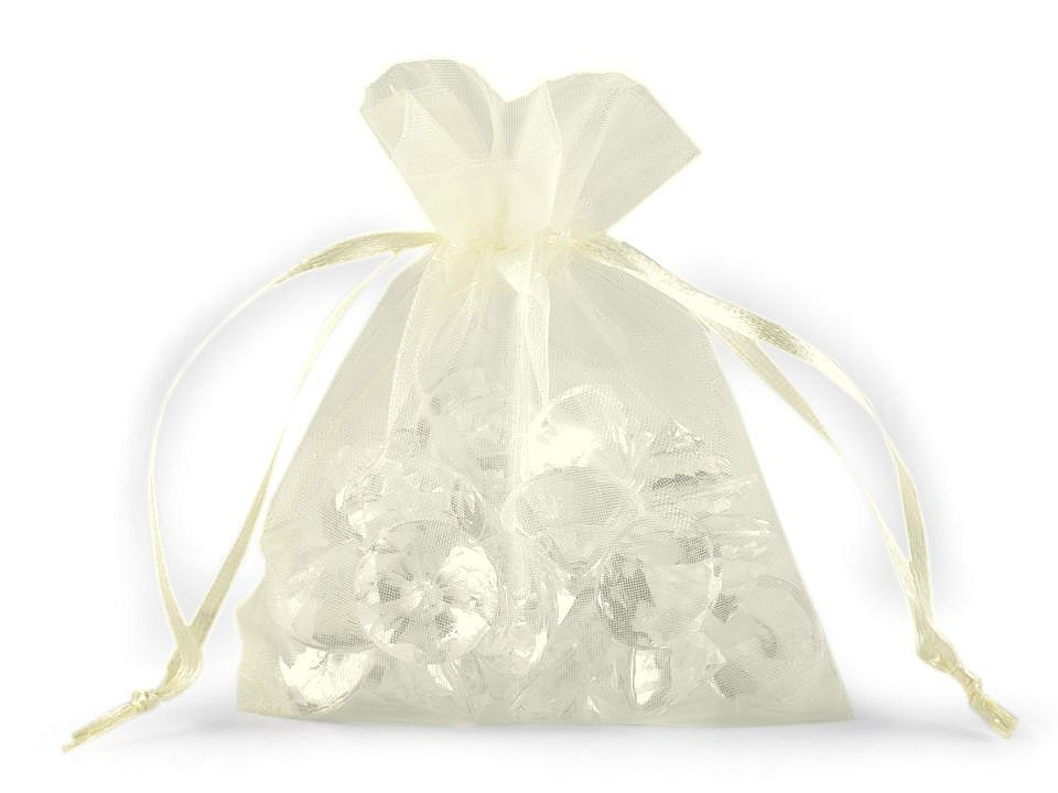 Dárkový pytlík 9x11 cm organza, barva 2 krémová světlá