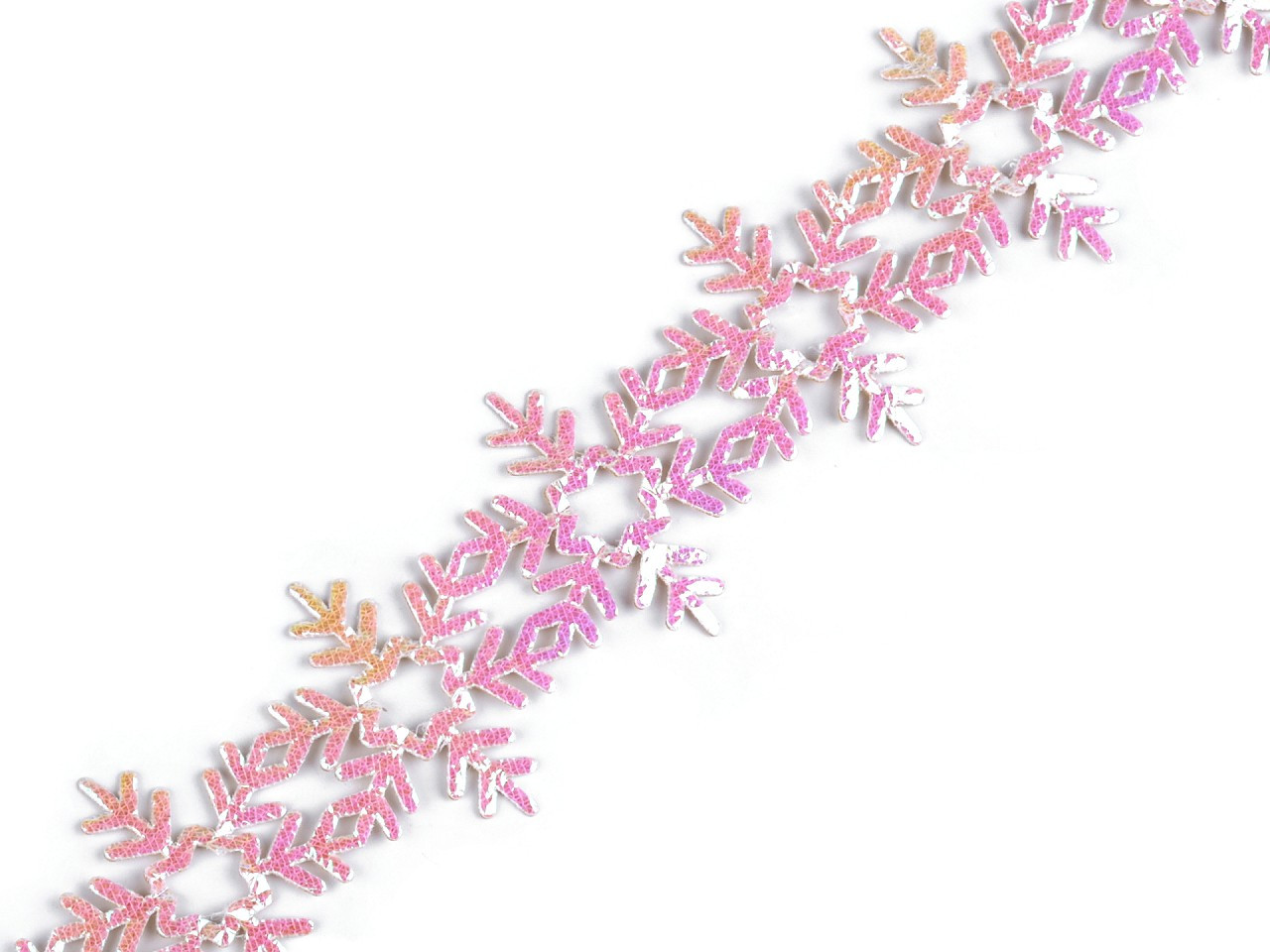Vánoční samolepicí prýmek vločky šíře 35 mm, barva 3 bílá AB