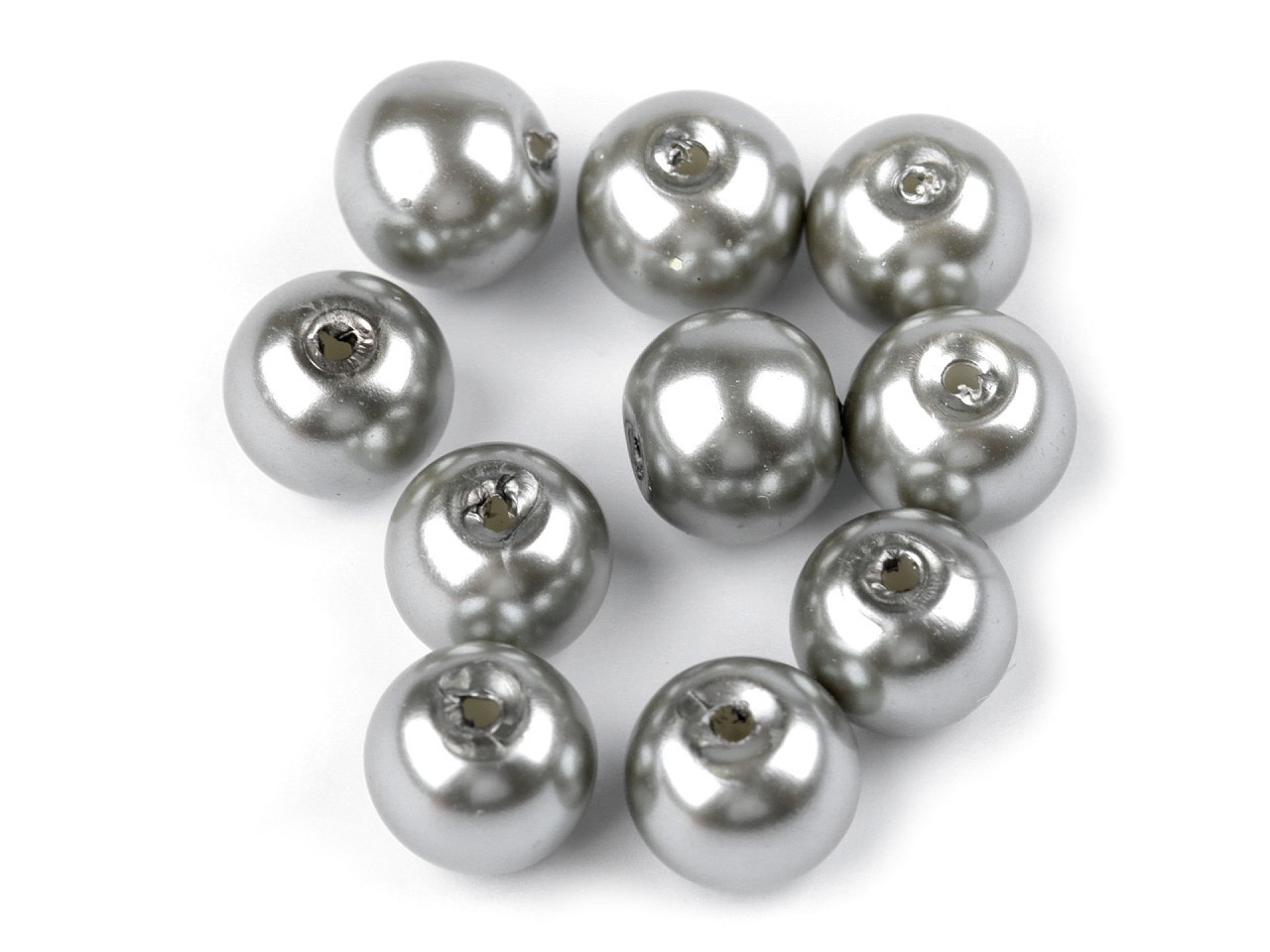 Skleněné voskové perly Ø8 mm, barva 06B šedá