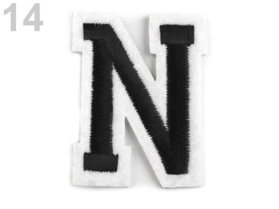 Nažehlovačka písmena, barva 14 "N" černá