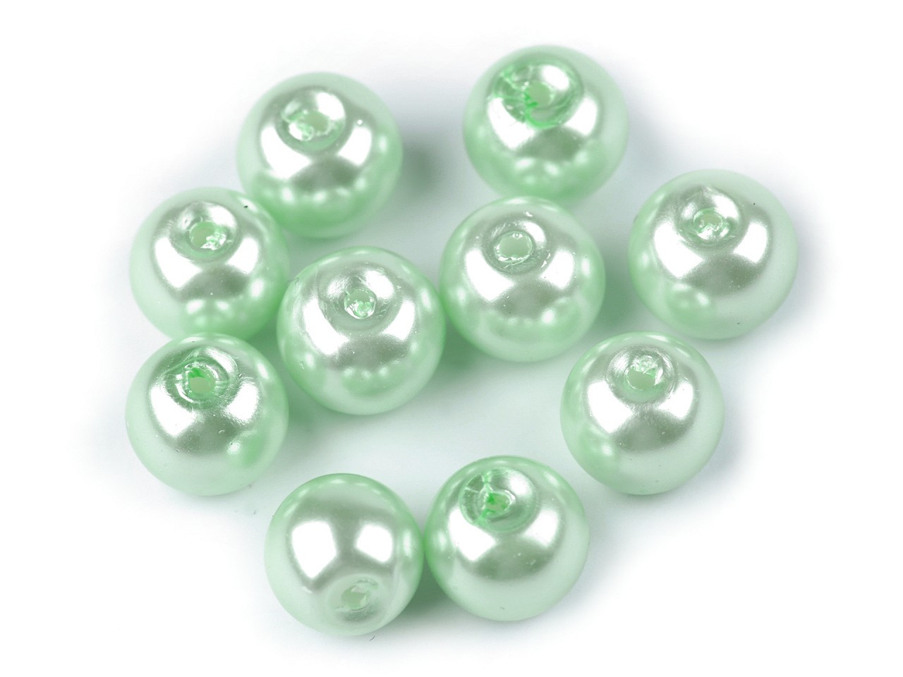 Skleněné voskové perly Ø8 mm, barva 24B zelená sv.