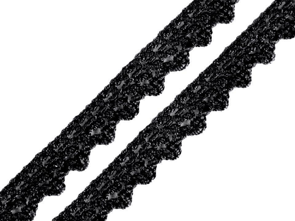 Bavlněná krajka paličkovaná šíře 10 mm, barva 5 černá