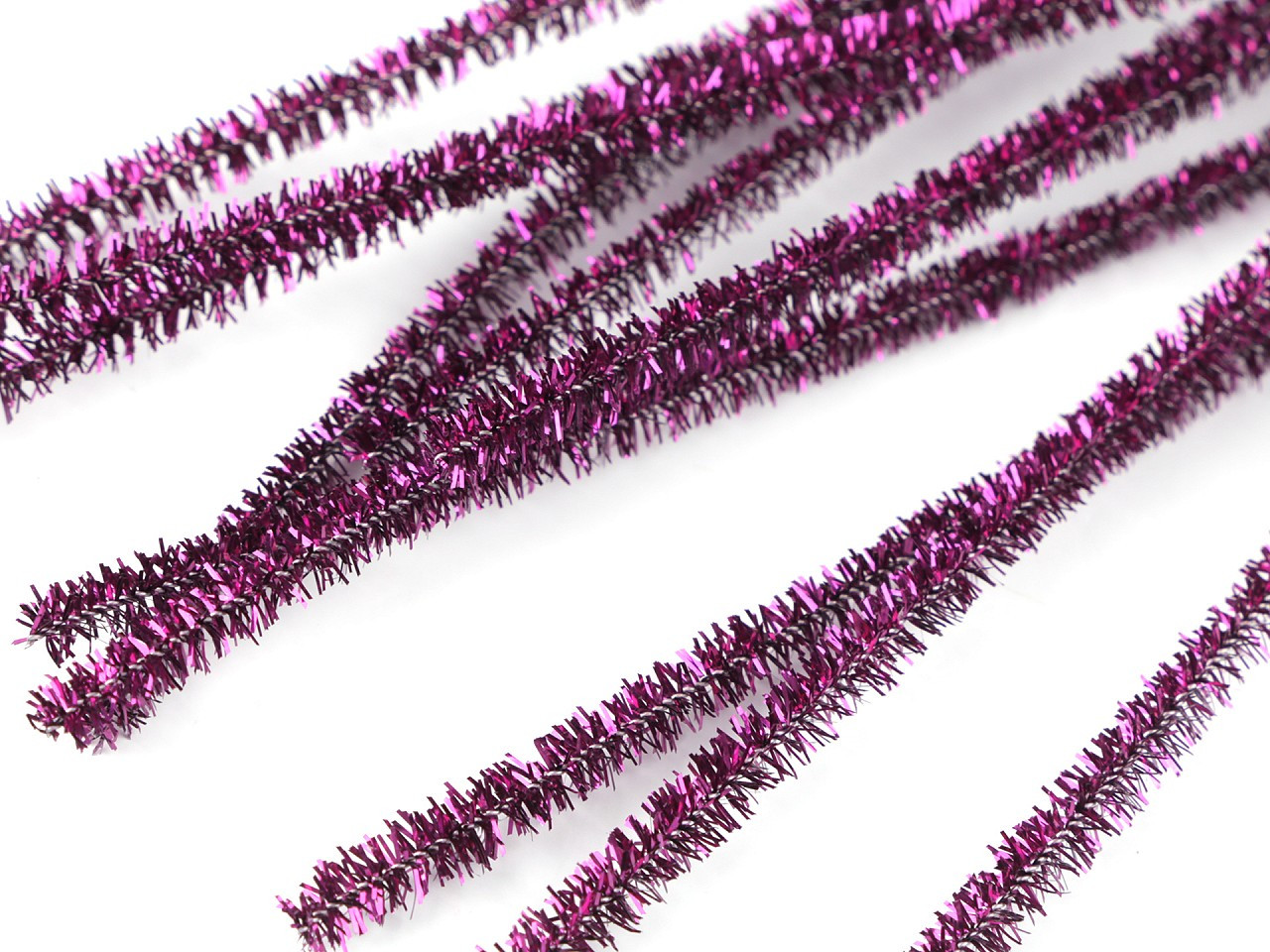 Chlupaté modelovací lurexové drátky Ø6 mm délka 30 cm, barva 5 fialová purpura