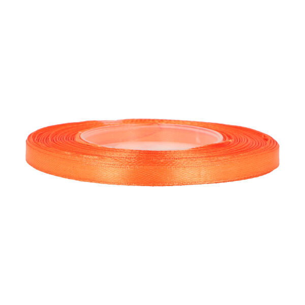 Atlasová stuha šíře 6 mm POL, barva Oranžová sytá (3075)