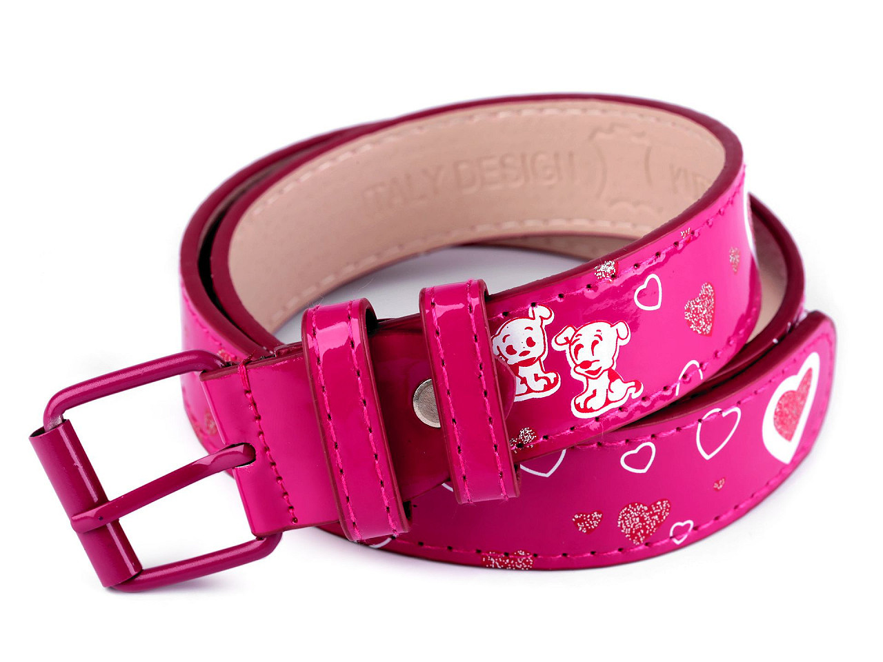 Dívčí pásek šíře 2,9 cm, barva 9 (85 cm) růžová tmavá