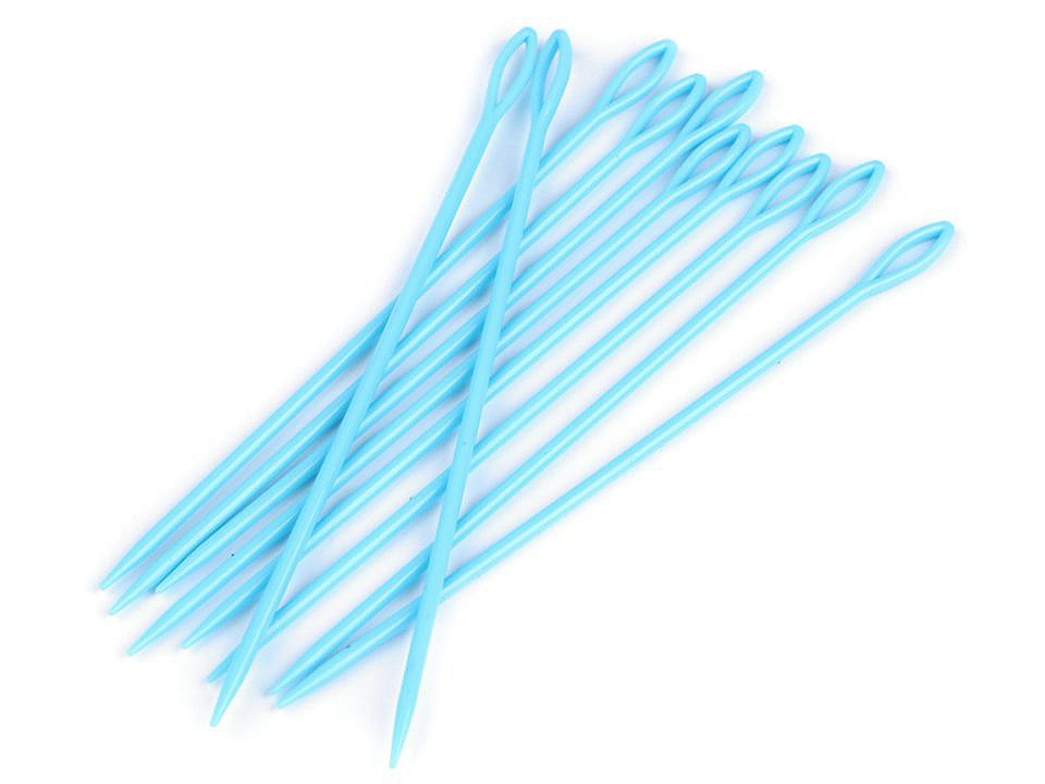 Plastové jehly délka 15 cm tupé, barva 7 modrá azuro