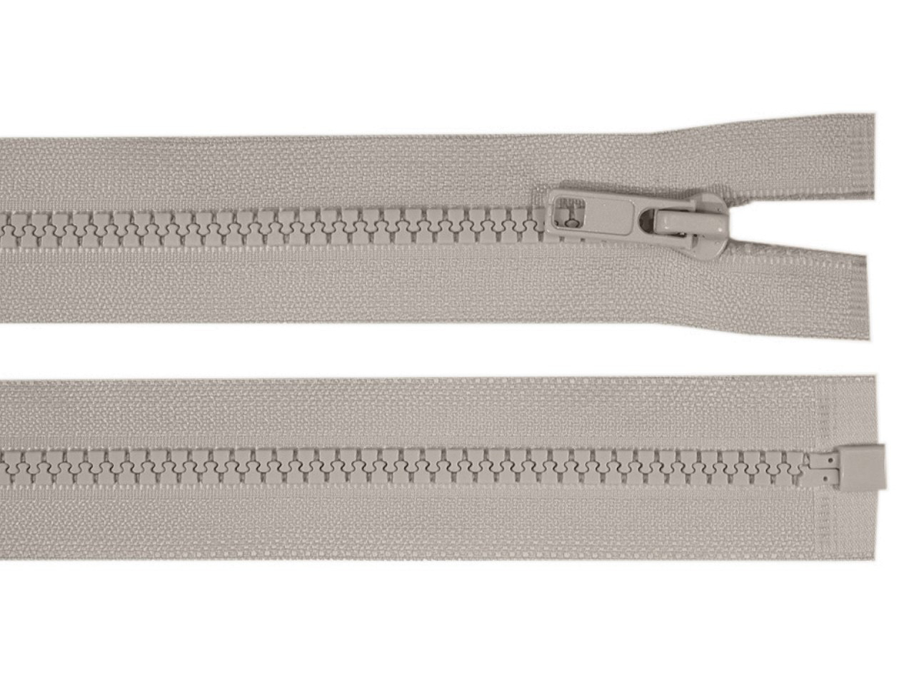 Kostěný zip šíře 5 mm délka 100 cm bundový, barva 310 šedobéžová
