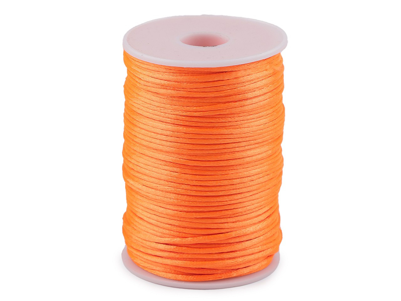 Saténová šňůra Ø2 mm, barva 22 oranžová neon