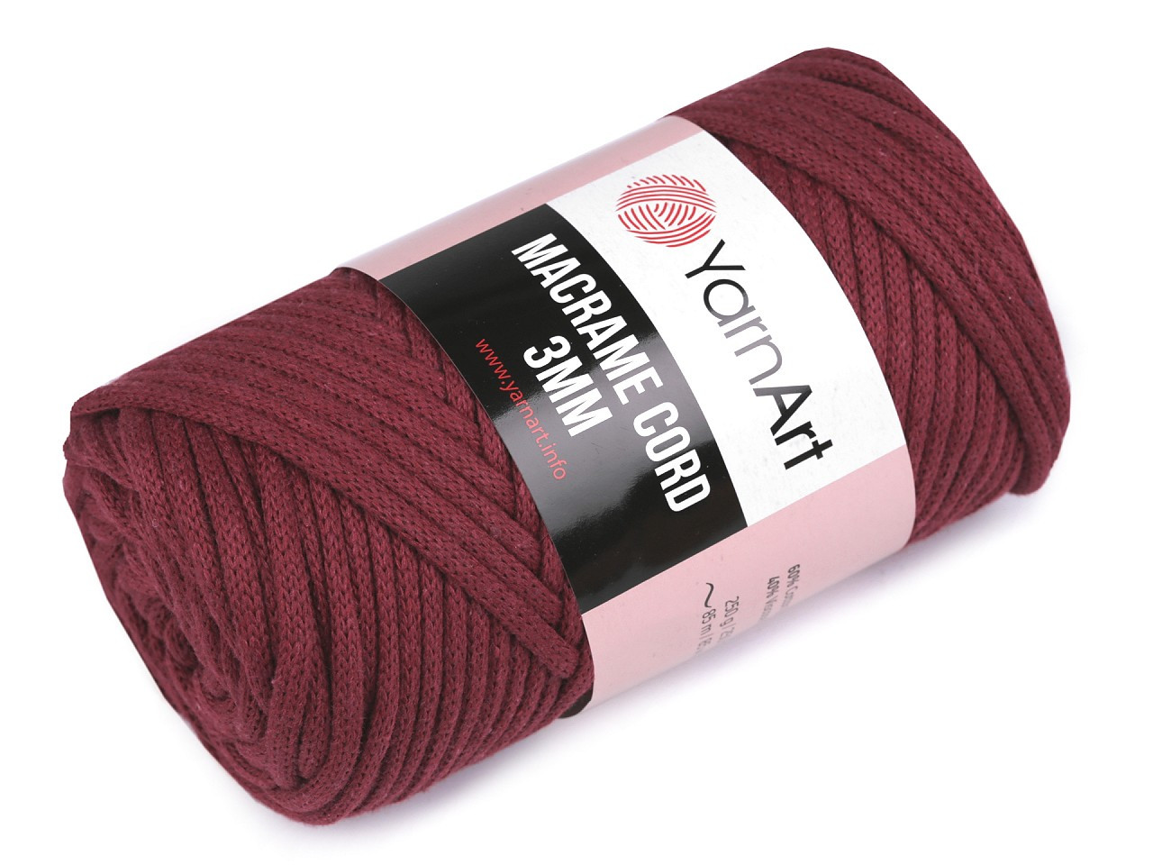 Pletací příze Macrame Cord 250 g, barva 14 (781) bordó