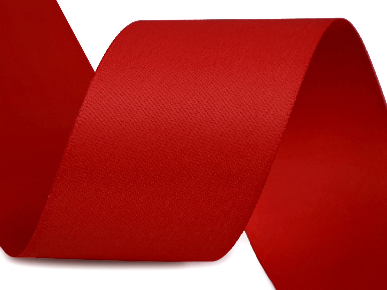 Atlasová hedvábná stuha oboulící šíře 40 mm matná, barva 620 červená