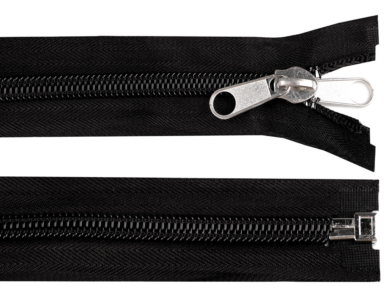 Zip stanový spirálový No 10 s oboustranným jezdcem délka 200 cm, barva (322) černá