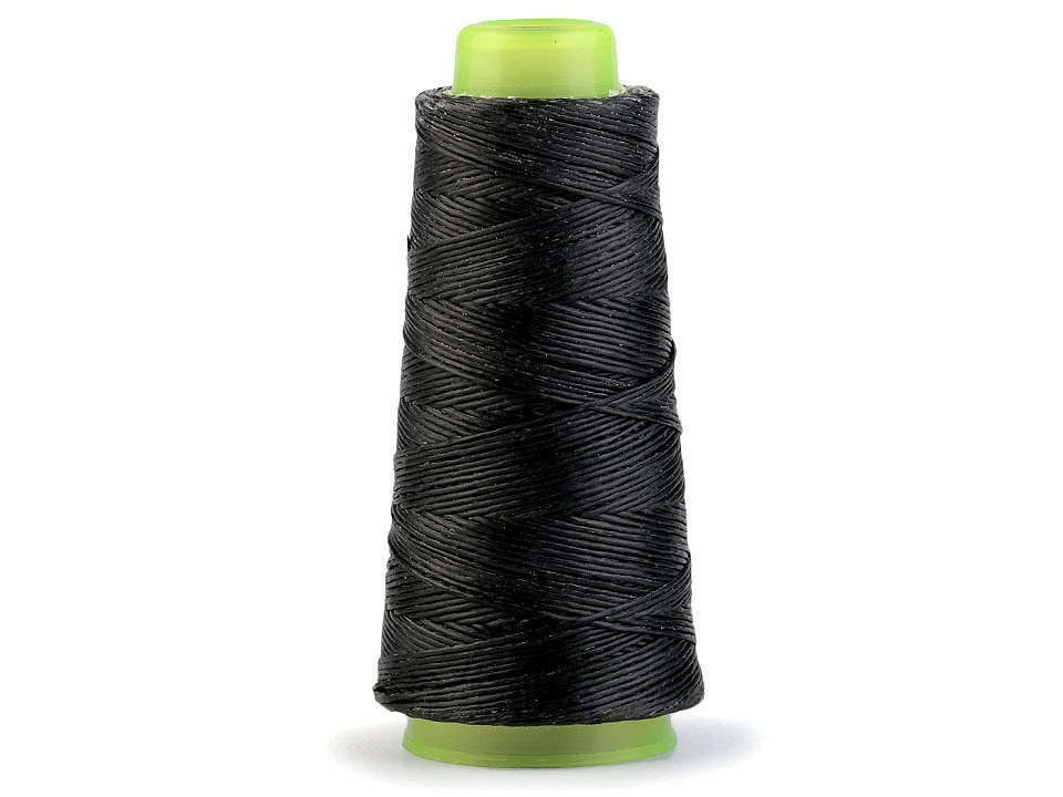 Voskované polyesterové nitě / dratev, barva 2 (4322) černá