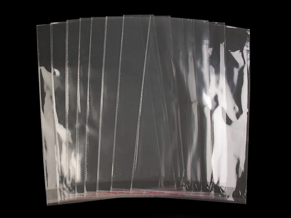 Fotografie PP sáček s lepicí klopou 26x40 cm, barva transparent