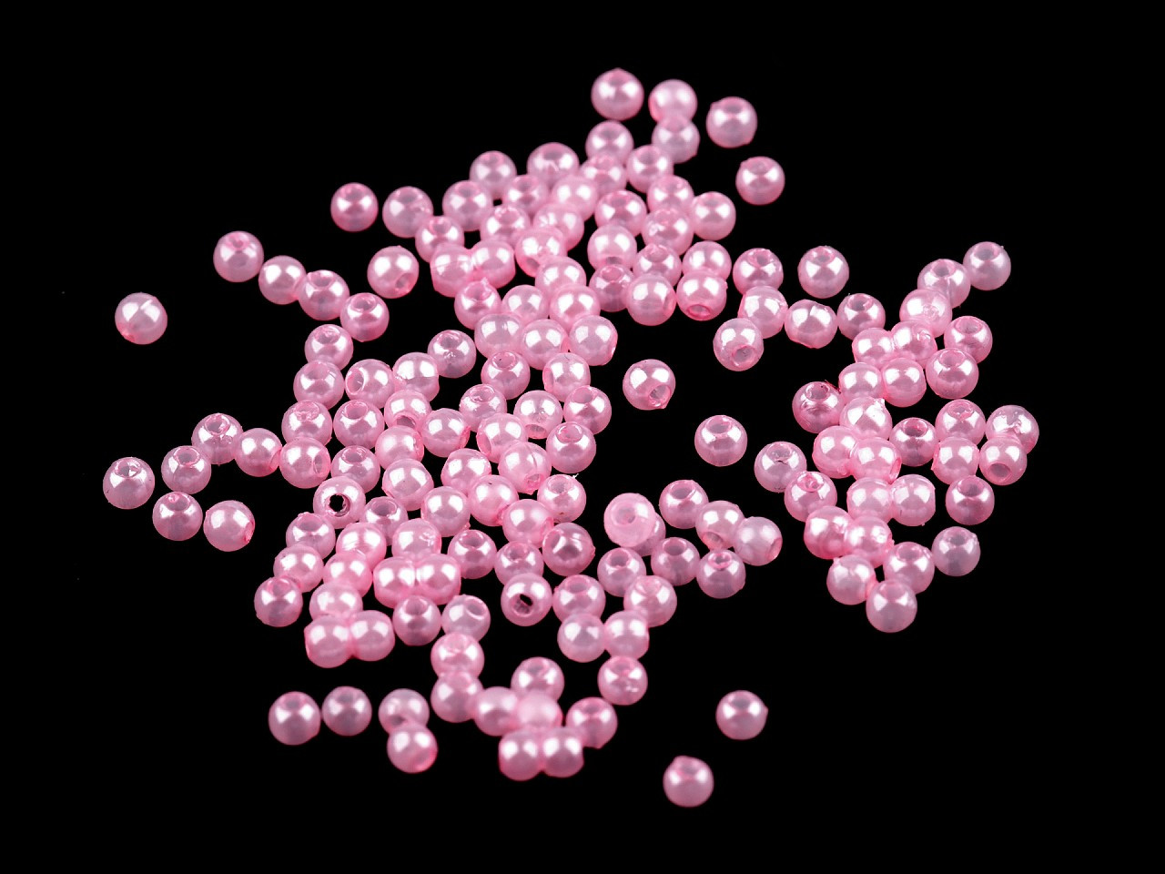Plastové voskové korálky / perly Glance Ø3 mm, barva 15 růžová světlá