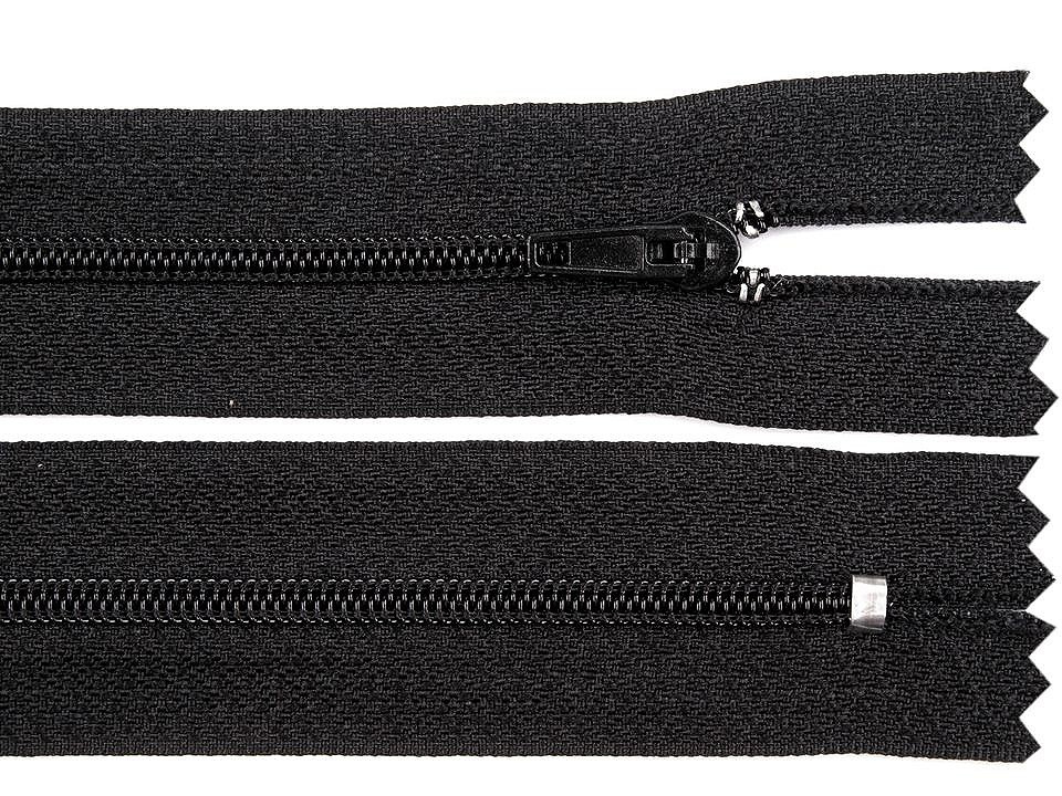 Spirálový zip šíře 3 mm délka 30 cm pinlock, barva 332 černá