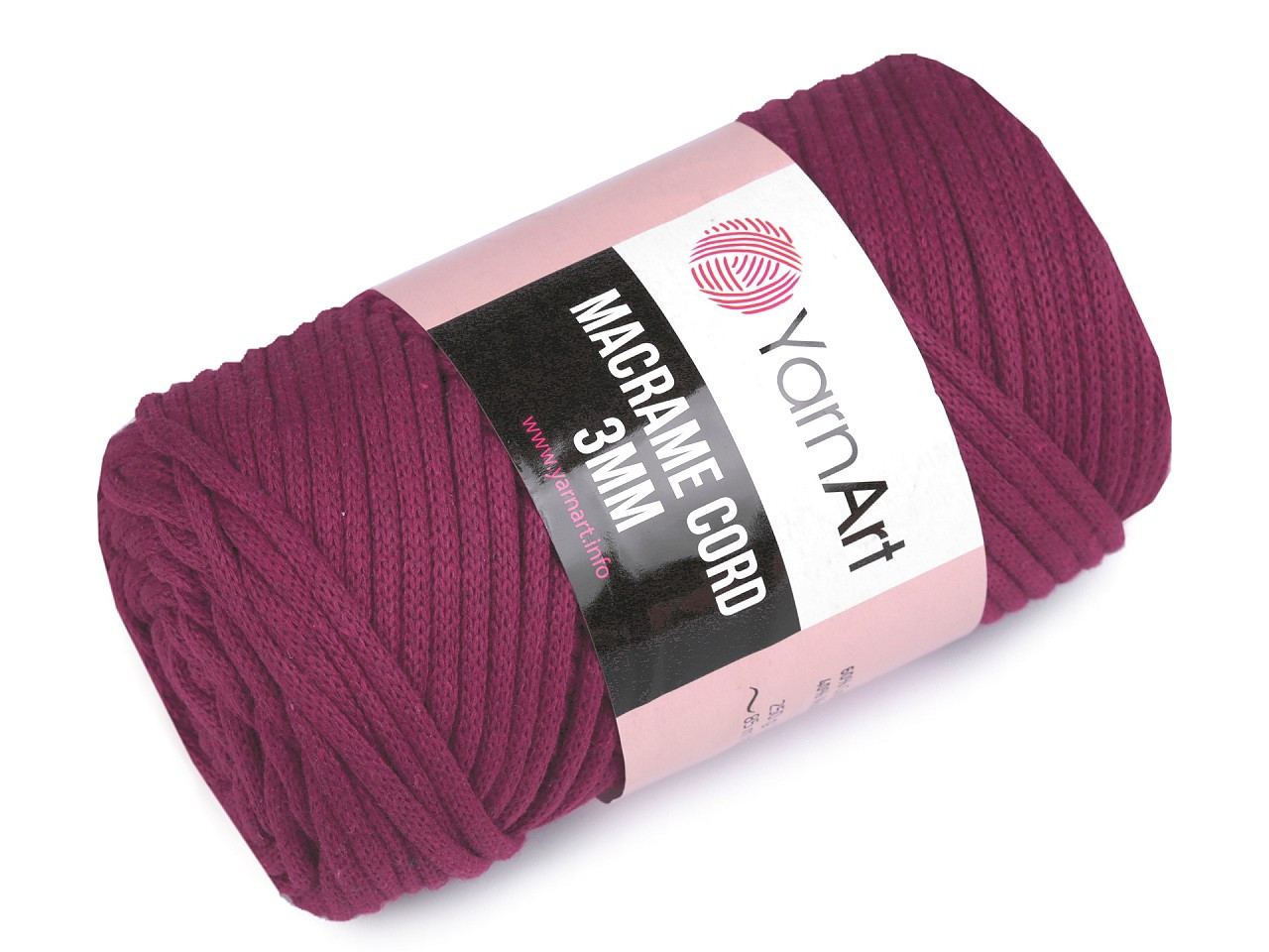 Pletací příze Macrame Cord 250 g, barva 13 (777) fuchsiová tm.