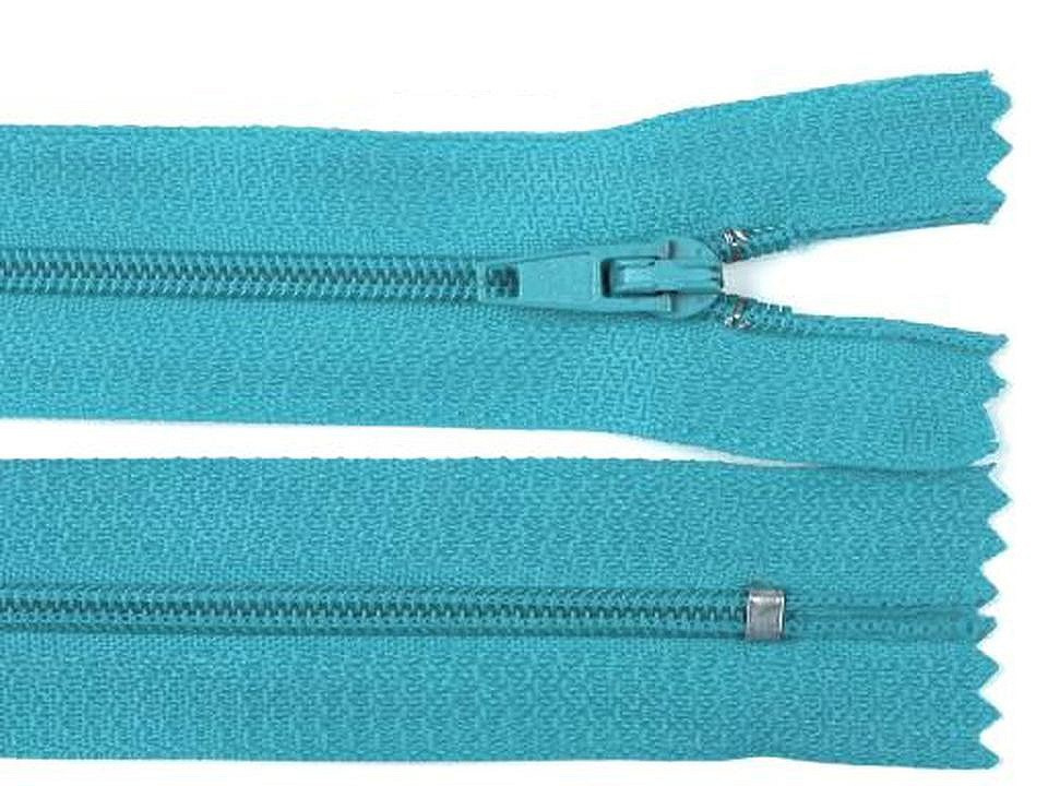 Spirálový zip šíře 3 mm délka 30 cm pinlock, barva 205 modrá dětská