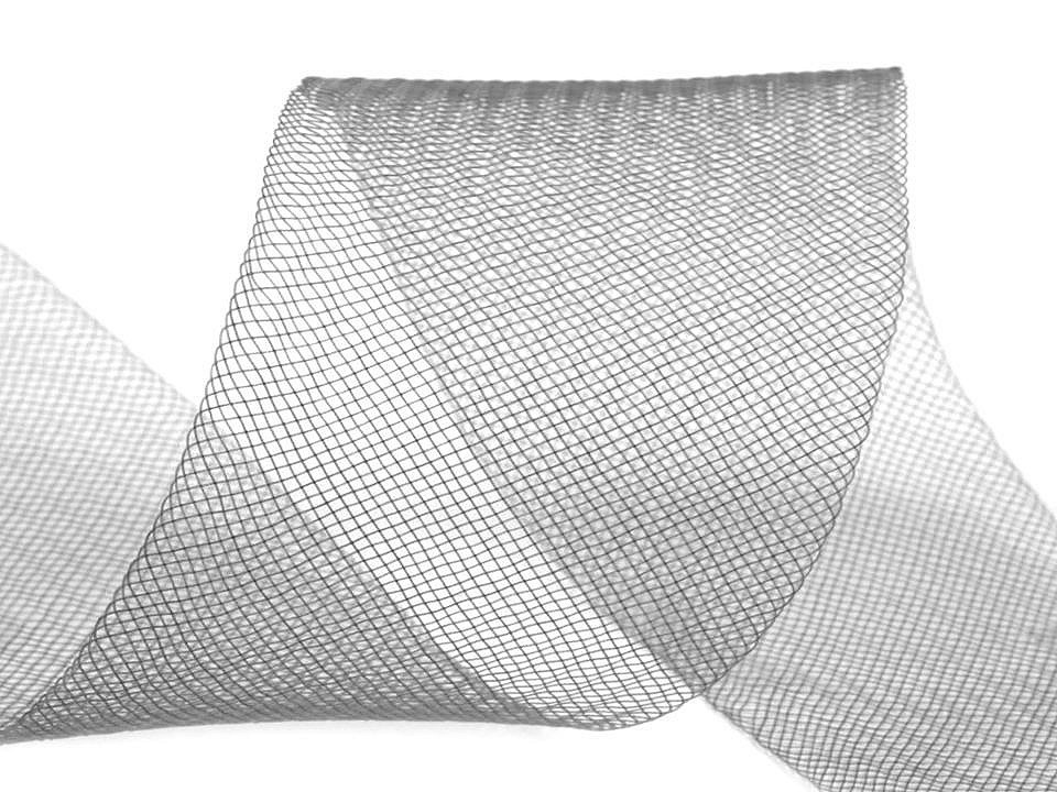Modistická krinolína na vyztužení šatů a výrobu fascinátorů šíře 4,5 cm, barva 4 (CC27) šedá paloma