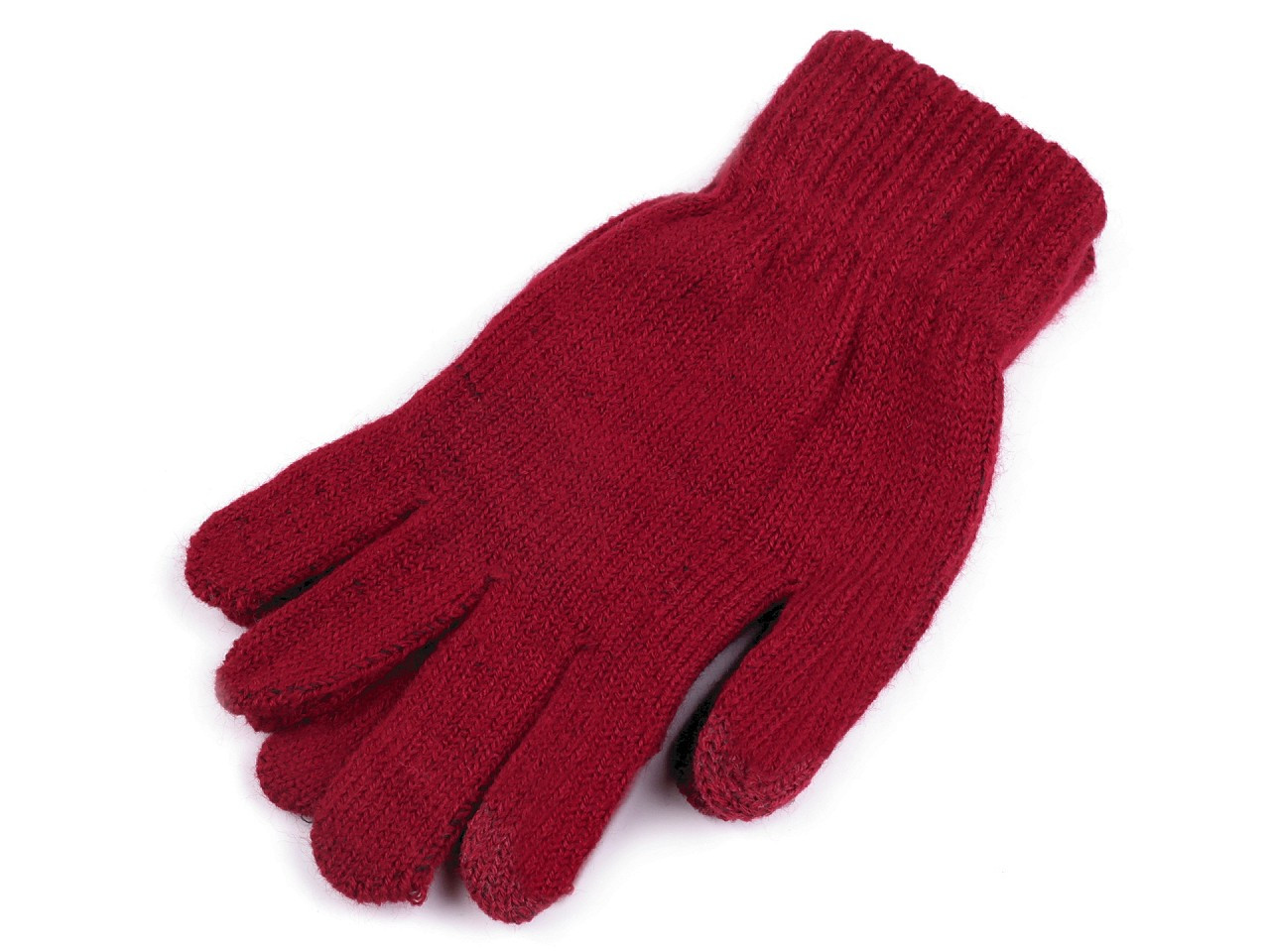 Dámské pletené rukavice, barva 21 bordó sv.
