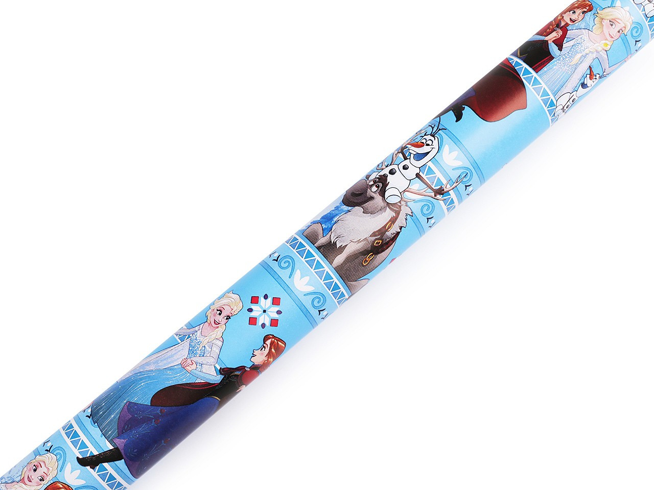 Balicí papír Disney vánoční 0,7x2 m, barva 7 modrá azuro Ledové království