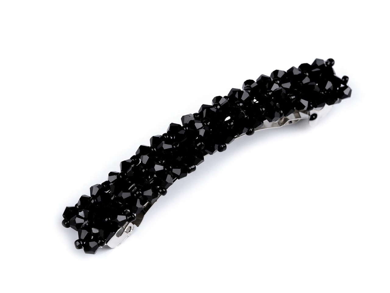 Francouzská spona do vlasů s broušenými korálky, barva 6 černá