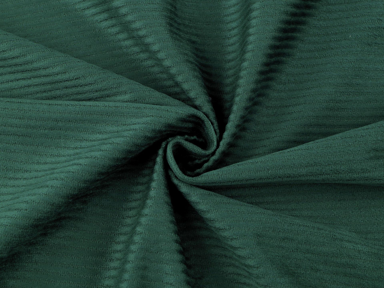 Velvet / samet oděvní s řádkovanou strukturou, barva 7 zelená tmavá