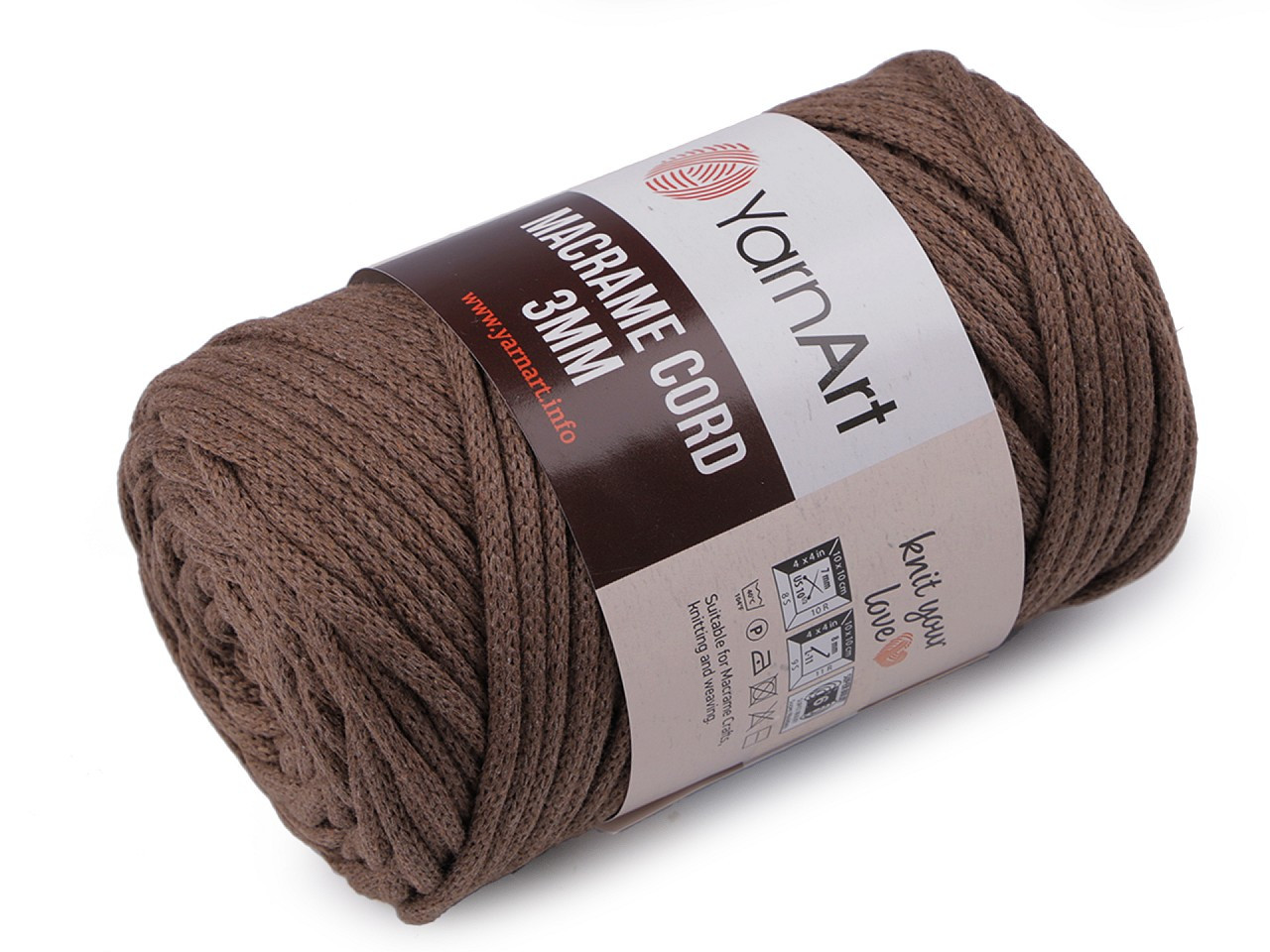 Pletací příze Macrame Cord 250 g, barva 11 (769) hnědá