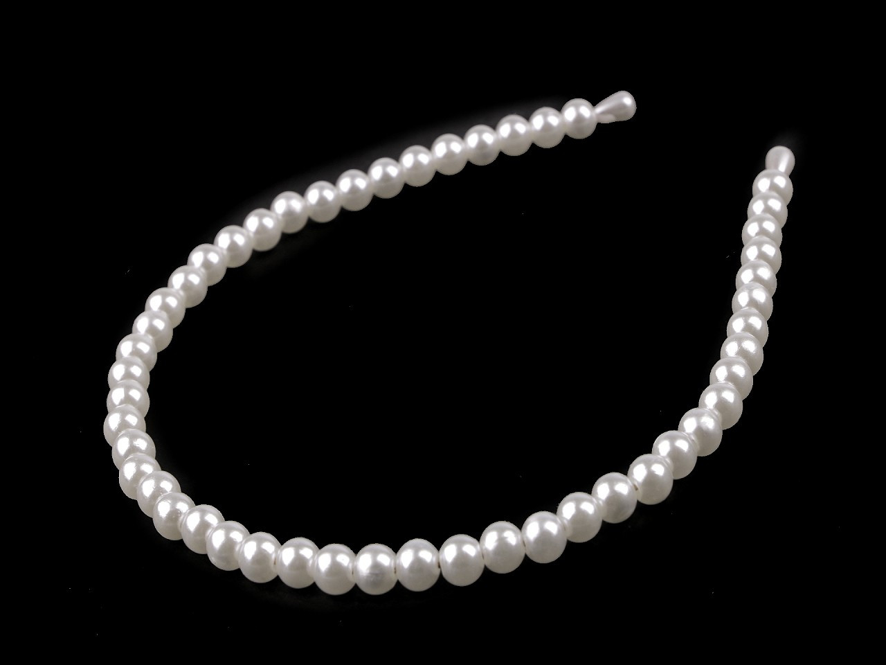 Fotografie Perlová čelenka do vlasů, barva 4 (Ø8 mm) perlová světlá