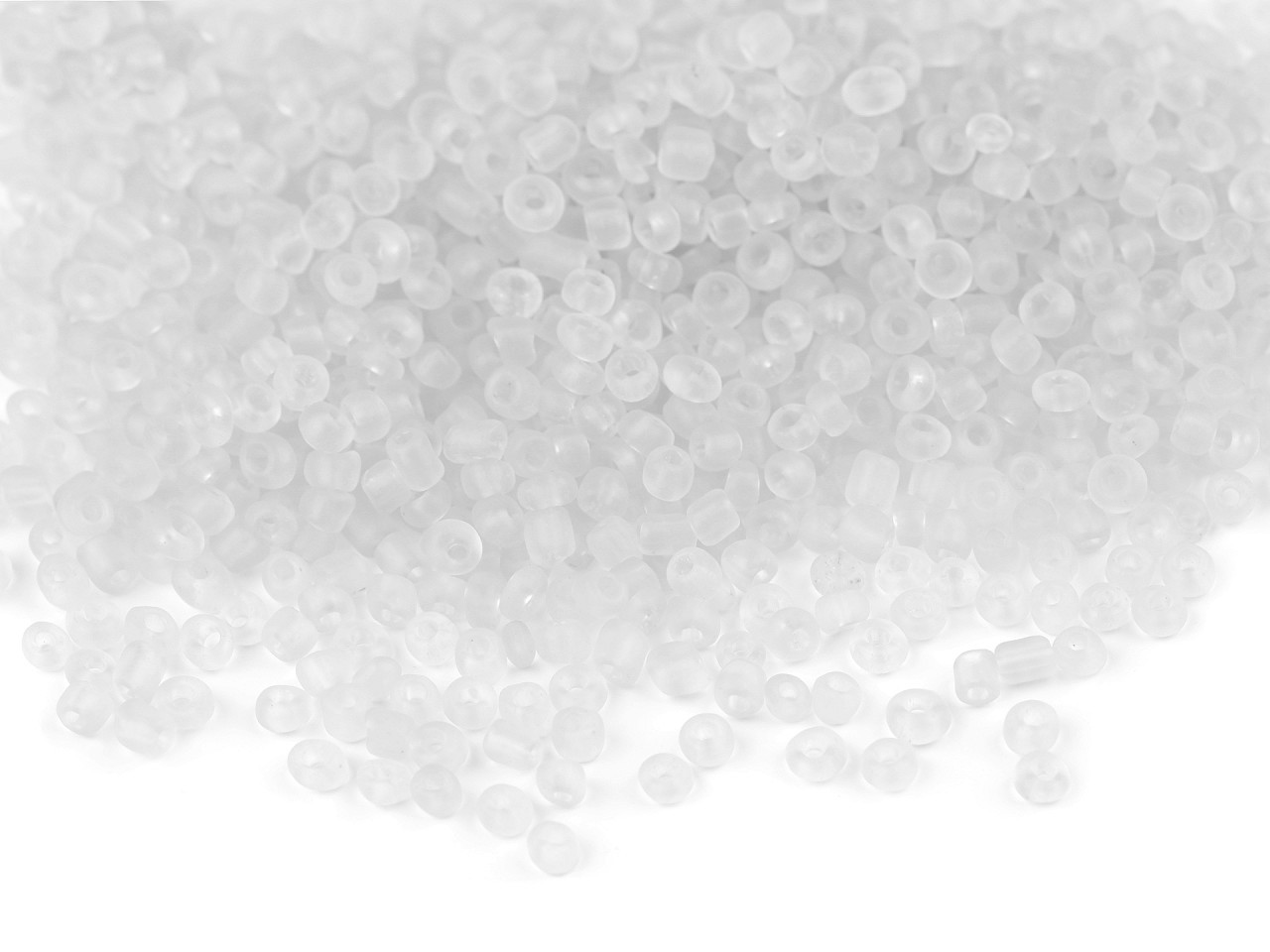 Rokajl 12/0 - 2 mm transparent frosted, barva 1 (M1) bílá mléčná