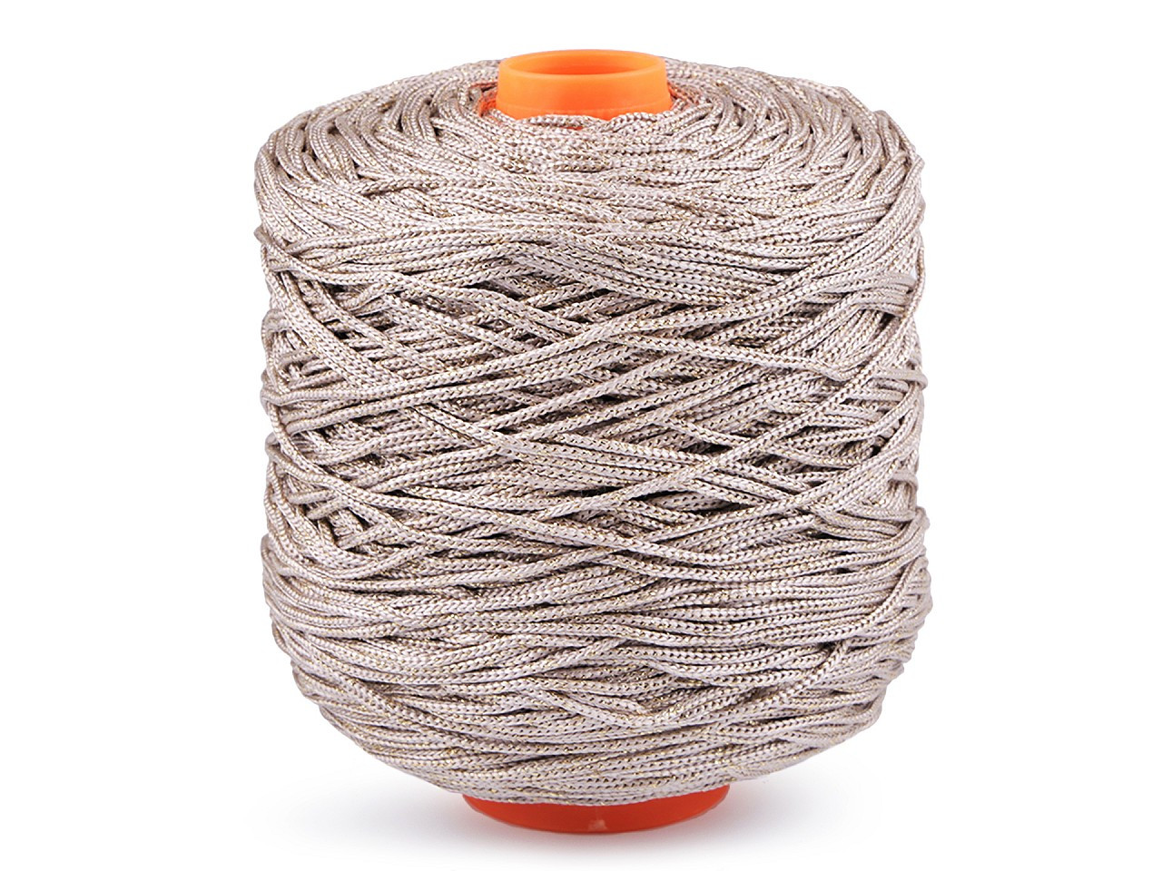 Pletací příze Thay s lurexem, macrame 500 g, barva 4 (5) béžová světlá stříbrná